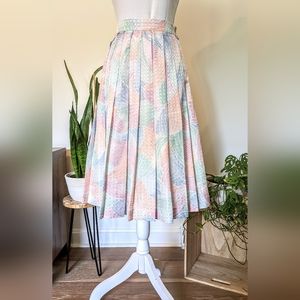 Vintage 1960/70s pastel pleated skirt w25"